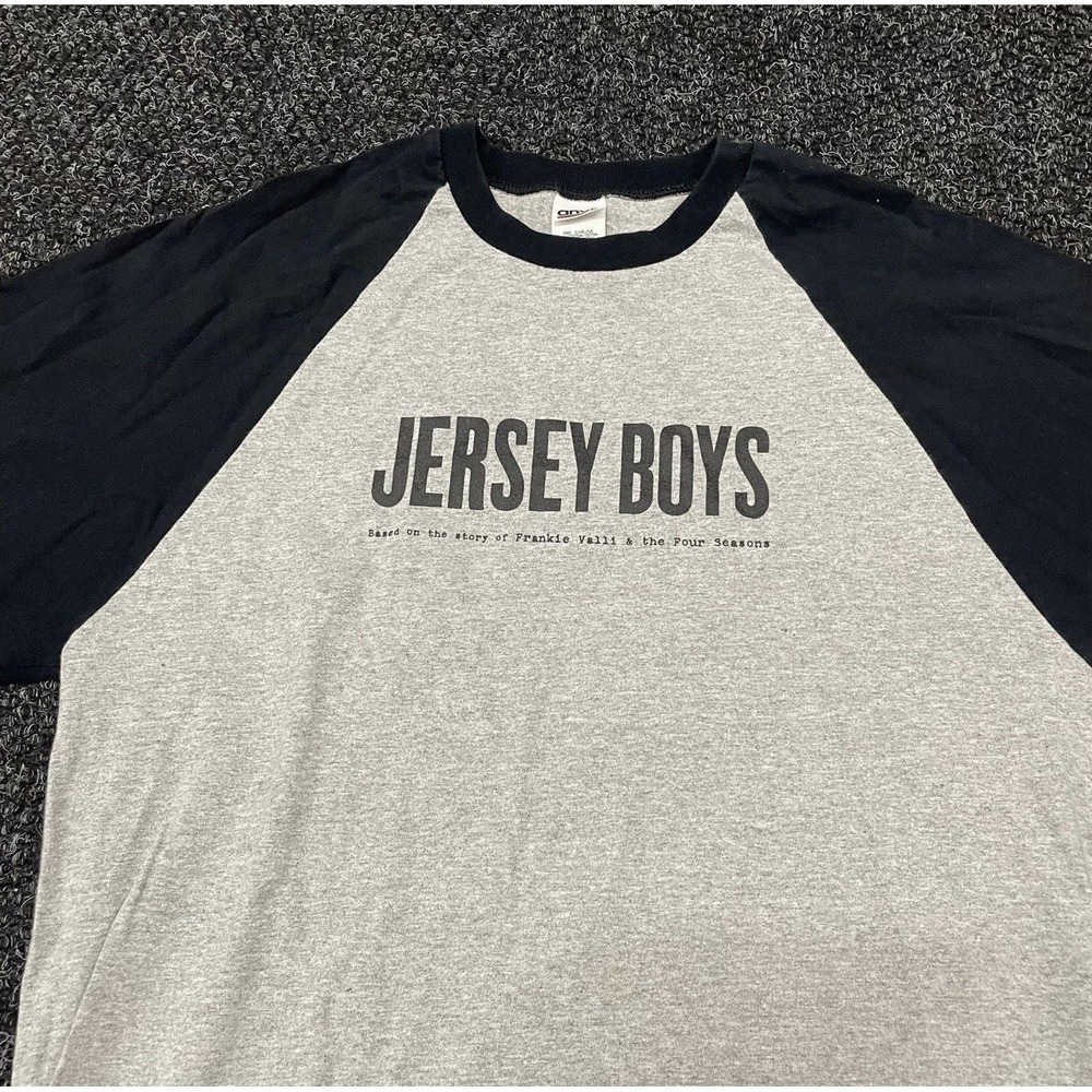 Vintage Y2K jersey boys band t shirt raglan 3/4 sleeve - men's large